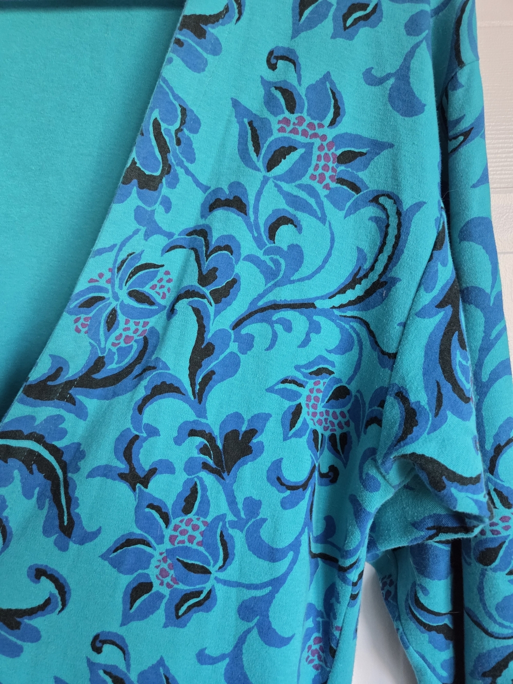 Christian Dior Separates Paris NY turquoise floral cardigan / lounge jacket - Picture 3 of 6